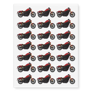 Cool cruiser style motorcycle temporary tattoos