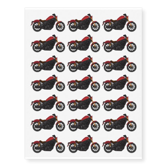 Cool cruiser style motorcycle temporary tattoos (Front)