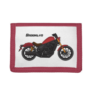 Cool cruiser style motorcycle tri-fold wallet