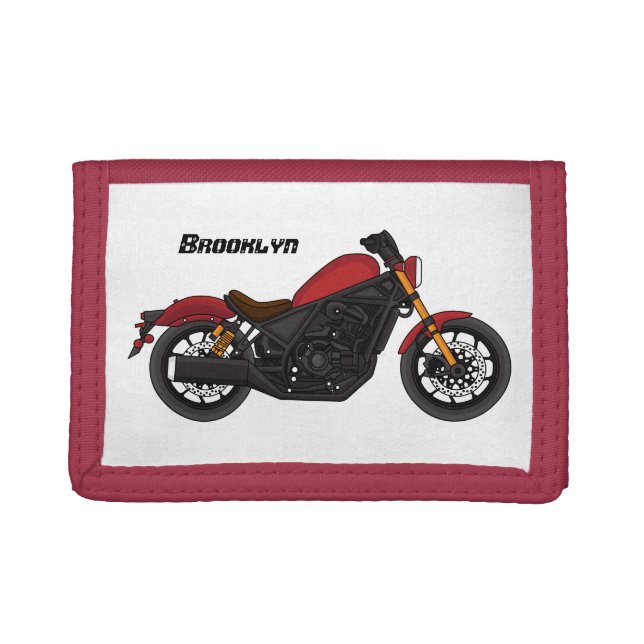 Cool cruiser style motorcycle trifold wallet (Front)
