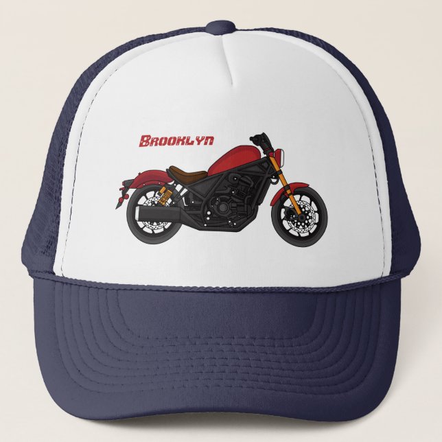 Cool cruiser style motorcycle trucker hat (Front)