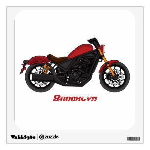 Cool cruiser style motorcycle wall decal