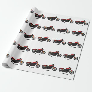 Cool cruiser style motorcycle wrapping paper