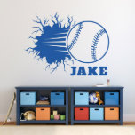Cool Crushing Baseball X-Large Sports Wall Decal<br><div class="desc">Your baseball or softball player will love this awesome decal. This cool ball is bursting through the wall will look awesome in a kid's room,  sports room and more! This decal even allows for personalization! Place the name of your player right below the ball!</div>