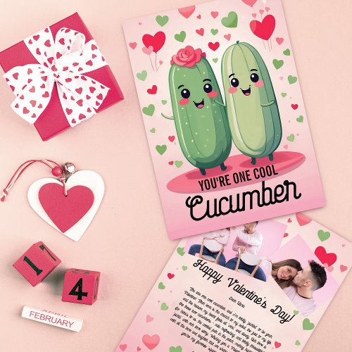 Cool Cucumber Love Valentines Day Holiday Card