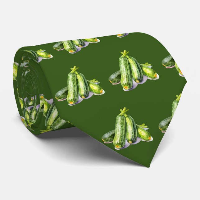 cool cucumber tiled pattern vegetable neck tie (Rolled)