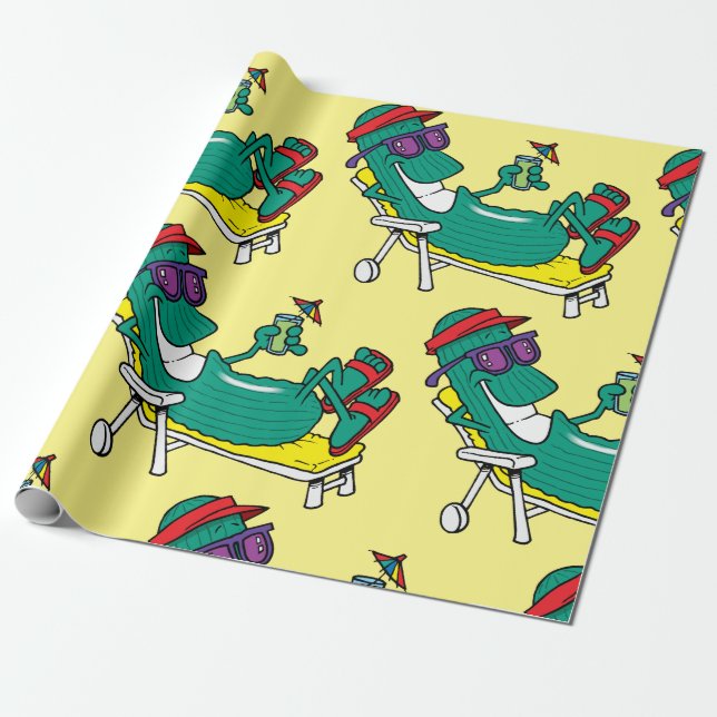 Cool Cucumber Wrapping Paper (Unrolled)