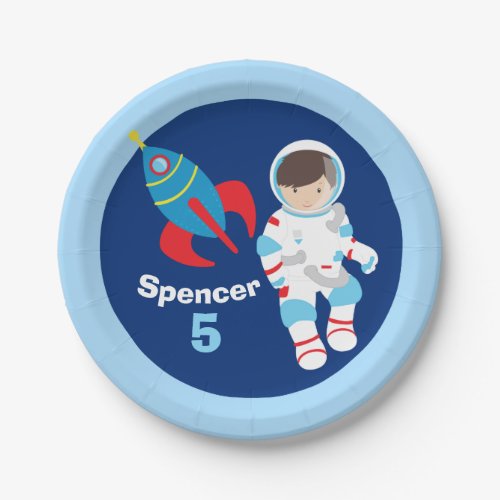 Cool Custom Astronaut Outer Space Kids Birthday Paper Plates