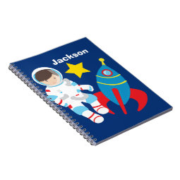 Cool Custom Astronaut Outer Space Kids Notebook | Zazzle