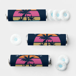 Cool Custom Beach Party Blue Palm Trees Breath Savers® Mints