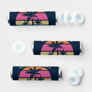 Cool Custom Beach Party Blue Palm Trees Breath Savers® Mints