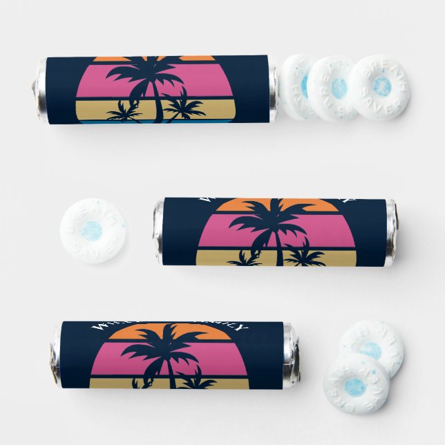 Cool Custom Beach Party Blue Palm Trees Breath Savers® Mints (Assorted)