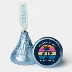 Cool Custom Beach Party Blue Palm Trees Hershey®'s Kisses®