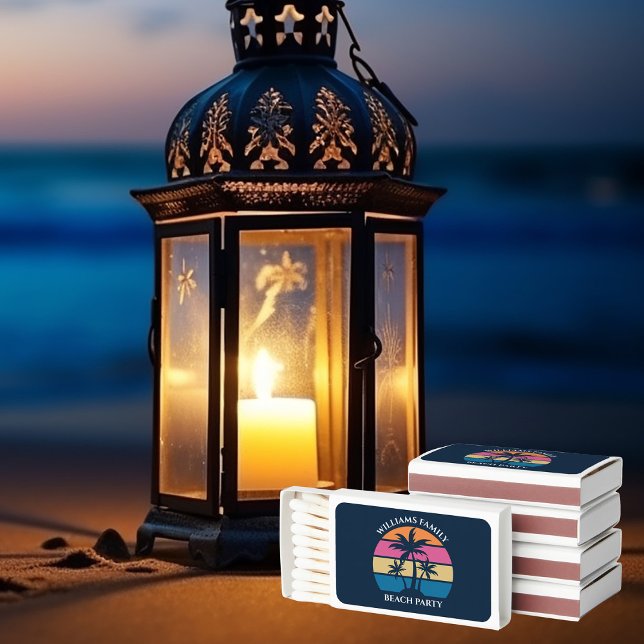 Cool Custom Beach Party Blue Palm Trees Matchboxes (Creator Uploaded)