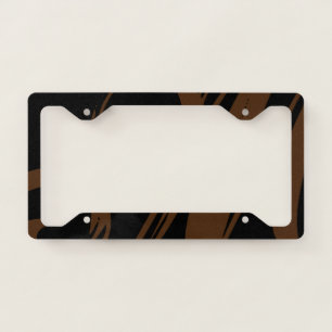 Cool Custom Black and Brown Car License Plate Frame
