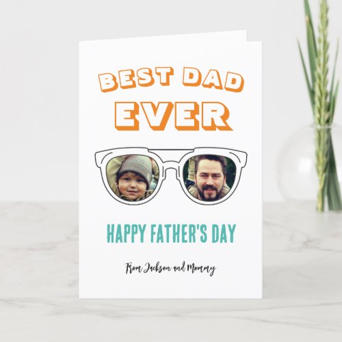 Cool Custom Dad Son Daughter Photo Fathers Day Holiday Card