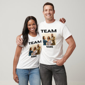 Cool Custom Family Team Name Retro Sports Logo T-Shirt