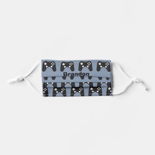 Cool Custom Gamer Kids' Cloth Face Mask (Front, Folded)