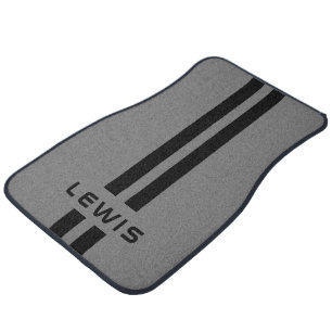 Cool Custom Gray Stripe Modern Personalized Car Floor Mat