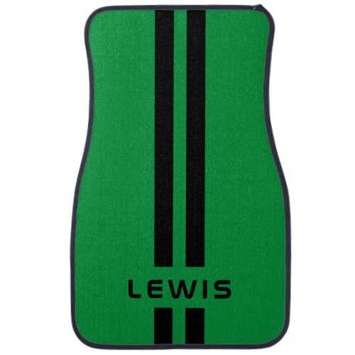 Cool Custom Green Stripe Personalised car mat