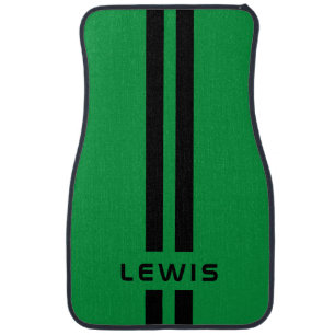 Cool Custom Green Stripe Personalized car mat