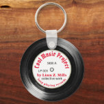 cool custom L.P. vinyl record music Keychain<br><div class="desc">Cool and stylish design of a vinyl record personalized with the name of the guitarist and the music project printed on the front and back side... a great idea to promote your band, or solo career, or for any other purpose.</div>