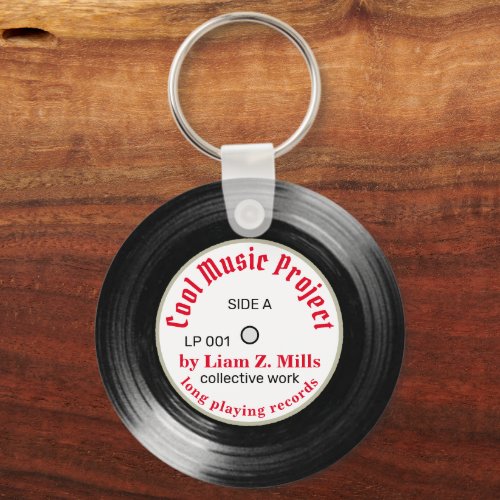 cool custom LP vinyl record music Keychain