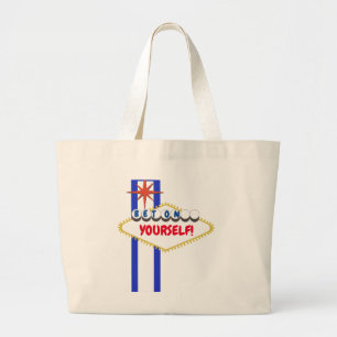 Cool Custom Las Vegas Style Sign Large Tote Bag