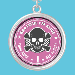 Cool Custom NA Recovery Skull Medallion Keytag  Ke Silver Plated Necklace