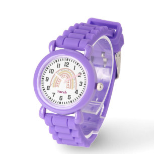 Cool Custom Name Boho Rainbow and Hearts Watch
