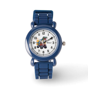 Cool Custom Name Dinosaur Riding Monster Truck  Watch