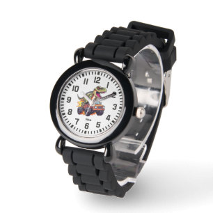 Cool Custom Name Dinosaur Riding Monster Truck Watch
