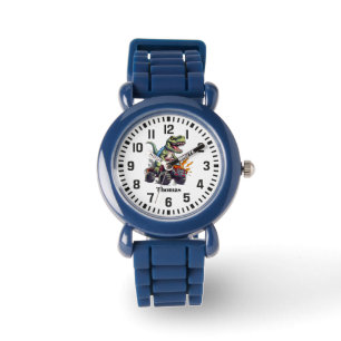 Cool Custom Name Dinosaur Riding Monster Truck Watch