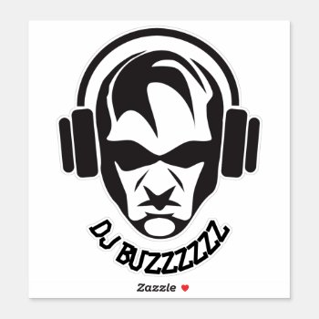 Cool Custom Name Dj Sticker by johan555 at Zazzle