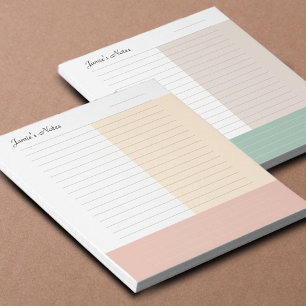 Cool Custom Name Modern Beige Sand Peach Lined Notepad