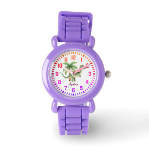 Cool Custom Name Smiling Dinosaur Watch