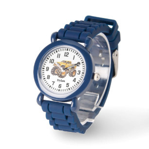 Cool Custom Name Yellow Monster Truck Watch