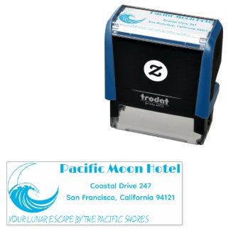 Cool Custom Pacific Moon Hotel Logo Return Address Self-inking Stamp