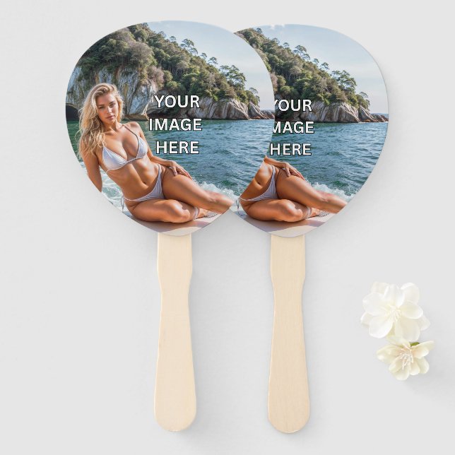 COOL! 🌬️ Custom Paddle Hand Fan (Front and Back)