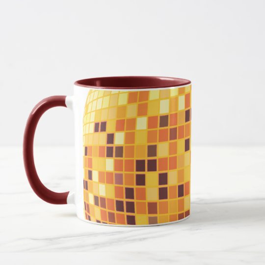 Cool Custom Retro Golden Disco Ball Designs Mug