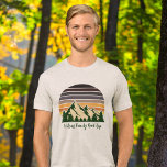 Cool Custom Road Trip Forest Sunset  Tri-Blend Shirt<br><div class="desc">Customize your own family road trip tri-blend t-shirts to embark on a journey through nature this summer or fall. Personalize with your last name underneath the green forest of trees and dark mountain sunset for a cool vacation keepsake for your outdoor group.</div>