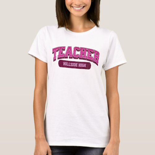 Cool Custom School Modern Teacher Trendy Stylish T_Shirt