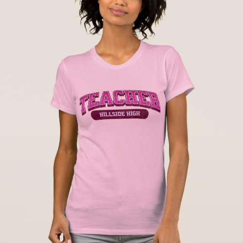 Cool Custom School Modern Teacher Trendy Stylish T_Shirt