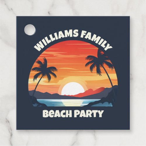 Cool Custom Sunrise Palm Trees Beach Party Blue