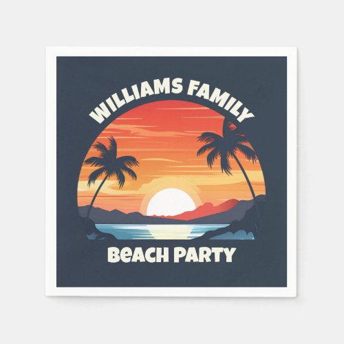 Cool Custom Sunrise Palm Trees Beach Party Blue