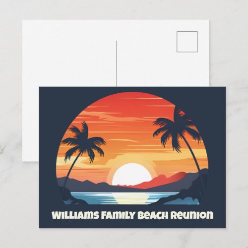 Cool Custom Sunrise Palm Trees Beach Party Blue