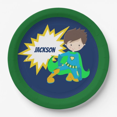 Cool Custom Superhero Kids Birthday Party Paper Plates