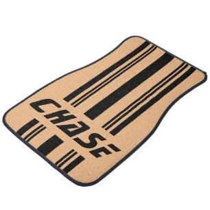 Cool Custom Tan & Black Stripes Set of Car Mats
