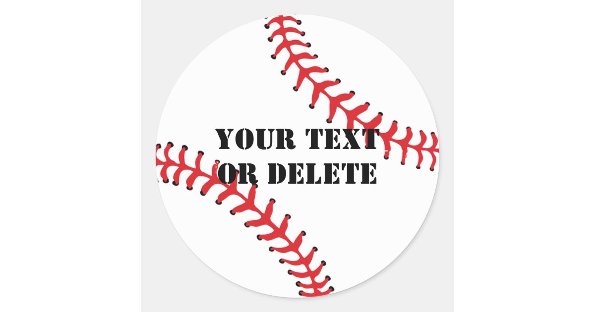 Cool Custom Text Baseball League Sports Ball Classic Round Sticker | Zazzle