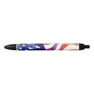 Cool Custom Text/Color USA Flag Memorial Patriotic Blue Ink Pen